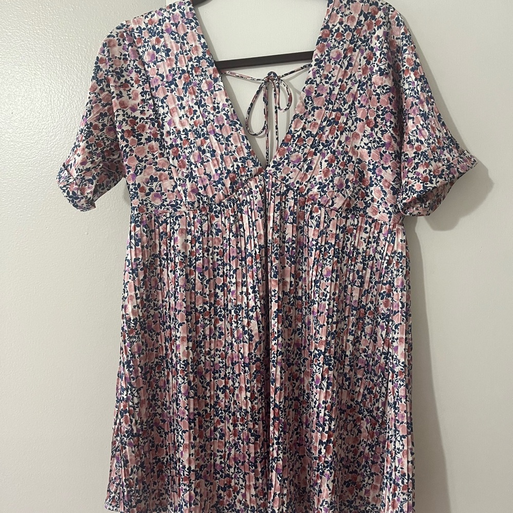 Lulu's Pink and Purple Smocked Mini Dress